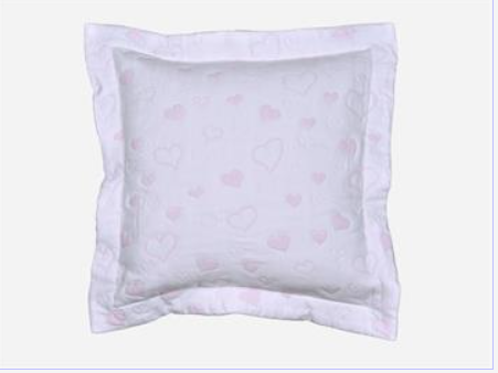 Funda cojín corazón rosa 45X45